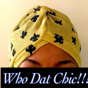 ⚜️New⚜️ Black & Gold Skull Cap perfect for Saints Game Day